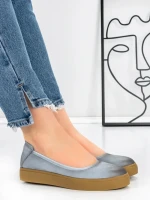 Balerini Dama din piele naturala N3301 BLUE | ADVANCER