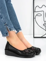 Balerini Dama din piele naturala F166 BLACK | ADVANCER