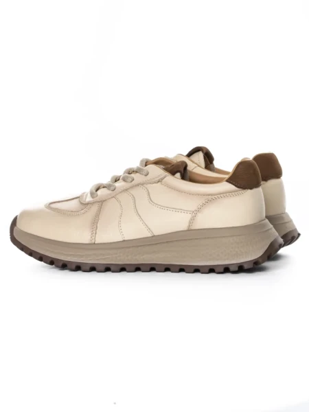 Pantofi Sport Dama din piele naturala 88253 CREAM | ADVANCER