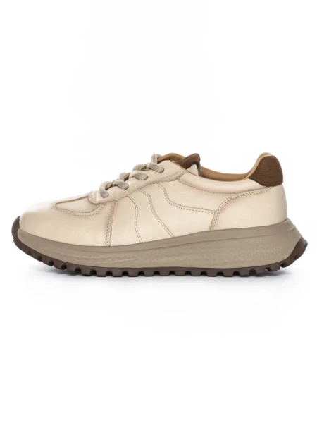 Pantofi Sport Dama din piele naturala 88253 CREAM | ADVANCER