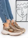 Pantofi Sport Dama din piele naturala HY3332 KHAKI-APRICOT | ADVANCER