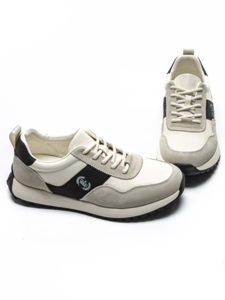 Pantofi Sport Barbati din piele naturala 5309 WHITE-BLACK | ADVANCER