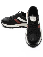 Pantofi Sport Barbati din piele naturala 5317 BLACK-RED | ADVANCER