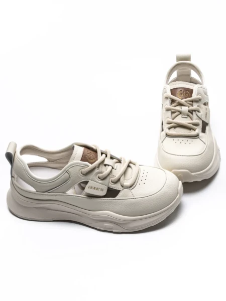 Pantofi Sport Dama din piele naturala 70136X CREAM | ADVANCER