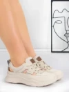 Pantofi Sport Dama din piele naturala 70136X CREAM | ADVANCER