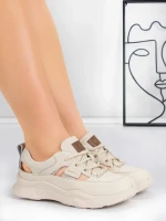 Pantofi Sport Dama din piele naturala 70136X CREAM | ADVANCER