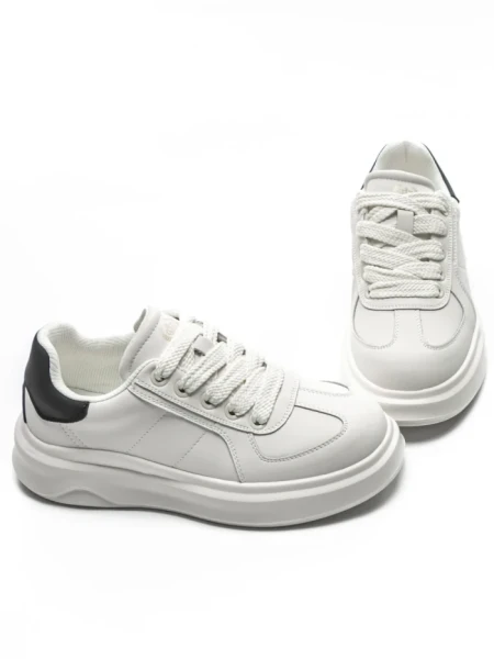 Pantofi Sport Dama din piele naturala FP26309 WHITE-BLACK | ADVANCER