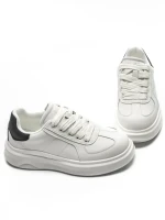 Pantofi Sport Dama din piele naturala FP26309 WHITE-BLACK | ADVANCER