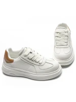 Pantofi Sport Dama din piele naturala FP26309 WHITE-APRICOT | ADVANCER