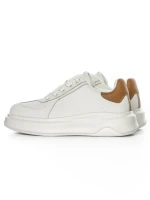 Pantofi Sport Dama din piele naturala FP26309 WHITE-APRICOT | ADVANCER