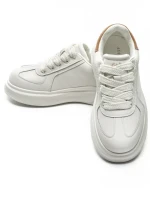 Pantofi Sport Dama din piele naturala FP26309 WHITE-APRICOT | ADVANCER