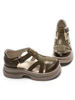 Sandale Dama din piele naturala 10668 KHAKI | ADVANCER