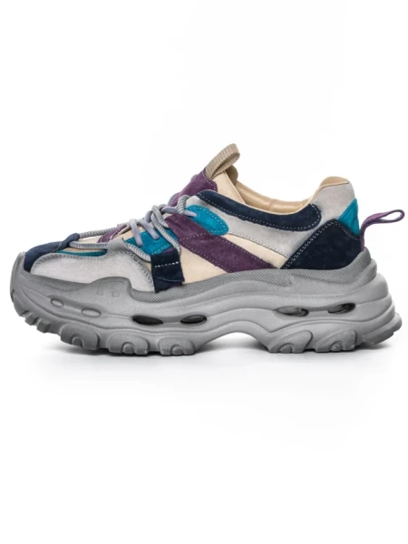 Pantofi Sport Dama din piele naturala HY2986 CREAM-PURPLE | FRANCO GERARDO