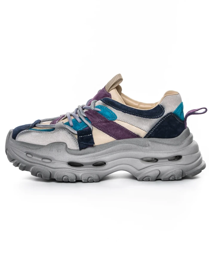 Pantofi Sport Dama din piele naturala HY2986 CREAM-PURPLE | FRANCO GERARDO