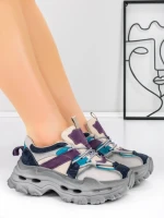 Pantofi Sport Dama din piele naturala HY2986 CREAM-PURPLE | FRANCO GERARDO