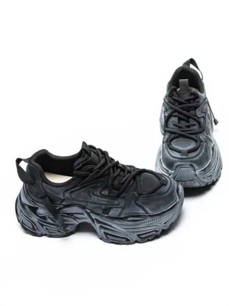 Pantofi Sport Dama din piele naturala 918-1 BLACK-GREY | FRANCO GERARDO