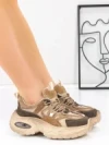 Pantofi Sport Dama din piele naturala HY2122 COFFEE-YELLOW | FRANCO GERARDO