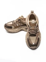 Pantofi Sport Dama din piele naturala HY2122 COFFEE-YELLOW | FRANCO GERARDO