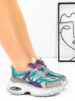 Pantofi Sport Dama din piele naturala HY2122 BLUE-PURPLE | FRANCO GERARDO
