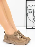 Pantofi Sport Dama din piele naturala 2535 KHAKI | FRANCO GERARDO