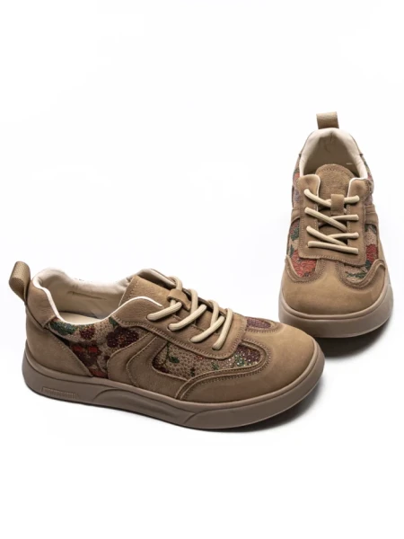 Pantofi Sport Dama din piele naturala 2536 KHAKI | FRANCO GERARDO