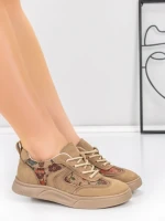 Pantofi Sport Dama din piele naturala 2536 KHAKI | FRANCO GERARDO