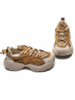 Pantofi Sport Dama din piele naturala 7110 YELLOW-CREAM | FRANCO GERARDO