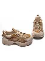 Pantofi Sport Dama din piele naturala 7110 KHAKI-CREAM | FRANCO GERARDO
