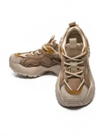 Pantofi Sport Dama din piele naturala 7110 KHAKI-CREAM | FRANCO GERARDO