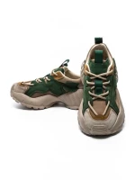 Pantofi Sport Dama din piele naturala 7110 GREEN-CREAM | FRANCO GERARDO