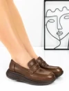 Pantofi Casual Dama din piele naturala 16-7 DARK BROWN | FRANCO GERARDO
