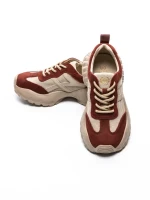 Pantofi Sport Dama din piele naturala 7109 RED-CREAM | FRANCO GERARDO