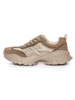 Pantofi Sport Dama din piele naturala 7109 KHAKI-CREAM | FRANCO GERARDO