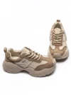 Pantofi Sport Dama din piele naturala 7109 KHAKI-CREAM | FRANCO GERARDO