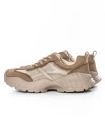 Pantofi Sport Dama din piele naturala 7109 KHAKI-CREAM | FRANCO GERARDO