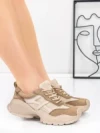 Pantofi Sport Dama din piele naturala 7109 KHAKI-CREAM | FRANCO GERARDO