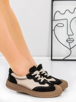 Pantofi Sport Dama din piele naturala 65852 BLACK | FRANCO GERARDO