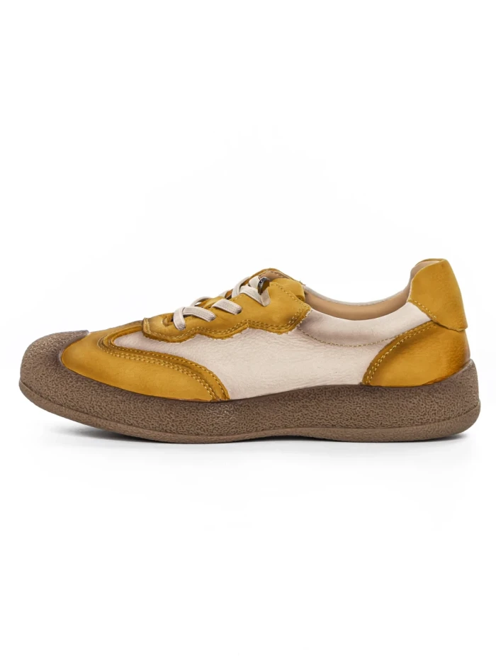 Pantofi Sport Dama din piele naturala 65852 YELLOW | FRANCO GERARDO