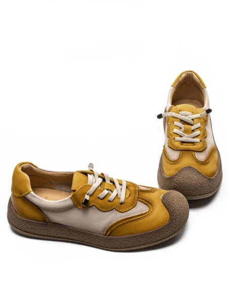 Pantofi Sport Dama din piele naturala 65852 YELLOW | FRANCO GERARDO
