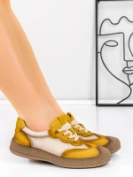 Pantofi Sport Dama din piele naturala 65852 YELLOW | FRANCO GERARDO