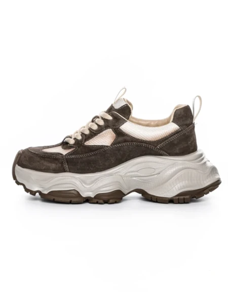 Pantofi Sport Dama din piele naturala HY1333 COFFEE-CREAM | FRANCO GERARDO