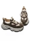 Pantofi Sport Dama din piele naturala HY1333 COFFEE-CREAM | FRANCO GERARDO
