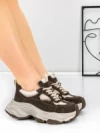 Pantofi Sport Dama din piele naturala HY1333 COFFEE-CREAM | FRANCO GERARDO