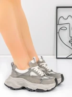 Pantofi Sport Dama din piele naturala HY1333 GREY-CREAM | FRANCO GERARDO
