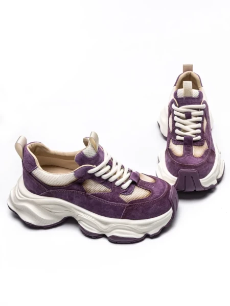 Pantofi Sport Dama din piele naturala HY1333 PURPLE-CREAM | FRANCO GERARDO