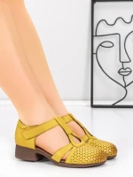 Sandale Dama din piele naturala 1171 YELLOW | FORMATIONE