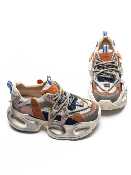 Pantofi Sport Dama din piele naturala HY8988-1 ORANGE-BLUE | FRANCO GERARDO