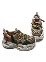 Pantofi Sport Dama din piele naturala HY8988-1 BROWN-GREEN | FRANCO GERARDO