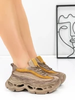 Pantofi Sport Dama din piele naturala HY6376 YELLOW | FRANCO GERARDO