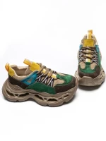 Pantofi Sport Dama din piele naturala HY6383 GREEN-YELLOW | FRANCO GERARDO